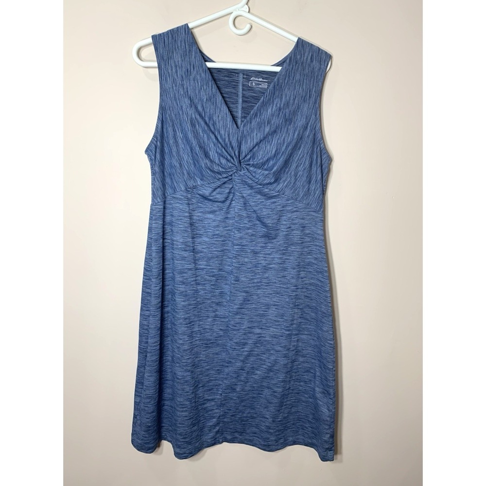 Eddie Bauer Athletic Dress Womens Large Blue Travex Aster Tie the Knot Active